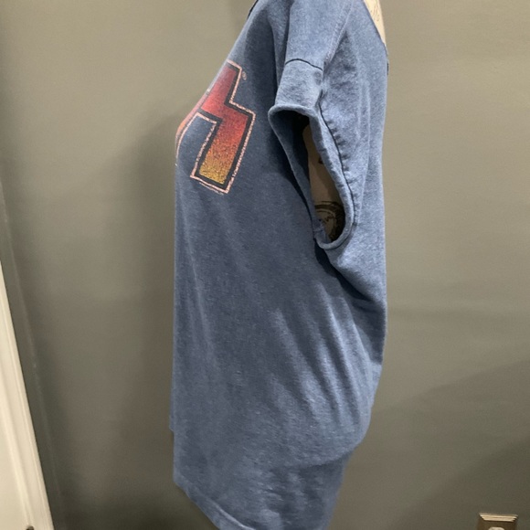 KISS SCOOP NECK BLUE COTTON T SHIRT - Picture 5 of 6